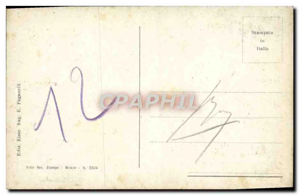 Gênova — Monumento Galliera — Editor Riser Rag. E. Paganelli, N. 2504 - Verso