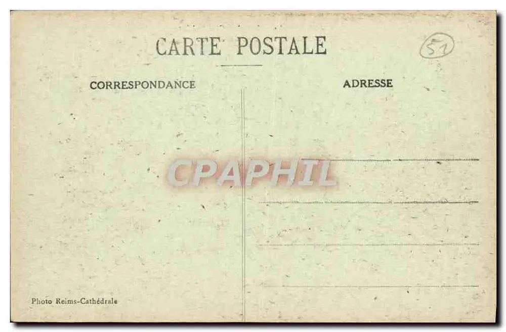 Reims - Die Kathedrale - Südostseite — Ansichtskarte nach den Zerstörungen — Photo Reims-Kathedrale - Rückseite