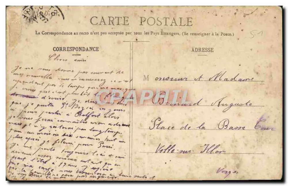 Vitry-le-François - Cassa di Risparmio — A. Simo, editore, Vitry-le-François - Verso