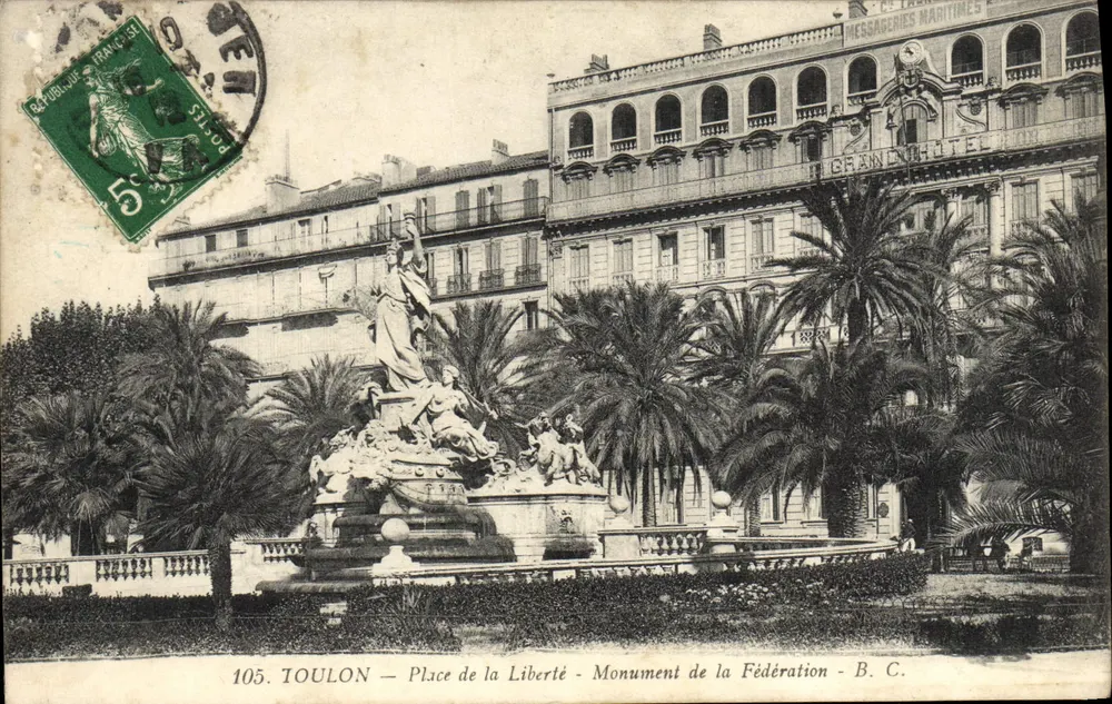 Toulon — Place de la Liberté — Monument de la Fédération — B.C. - Vorderseite