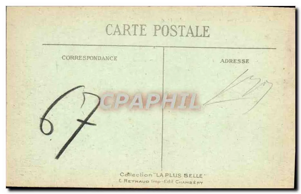 Monte e Glaciar do Thabor (1202 m.) — carta postal n°1087 — E. Reynaud Imp-Edit Chambéry - Verso