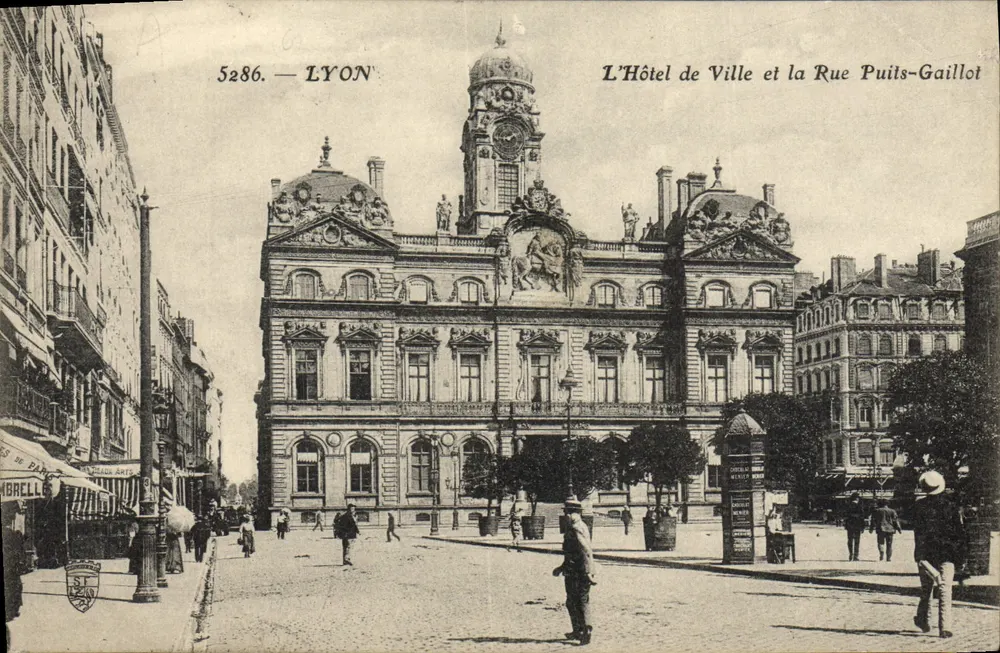 Das Rathaus und die Rue Puits-Gaillot — Lyon — Éditeur Embrellé, n° 5286 - Vorderseite