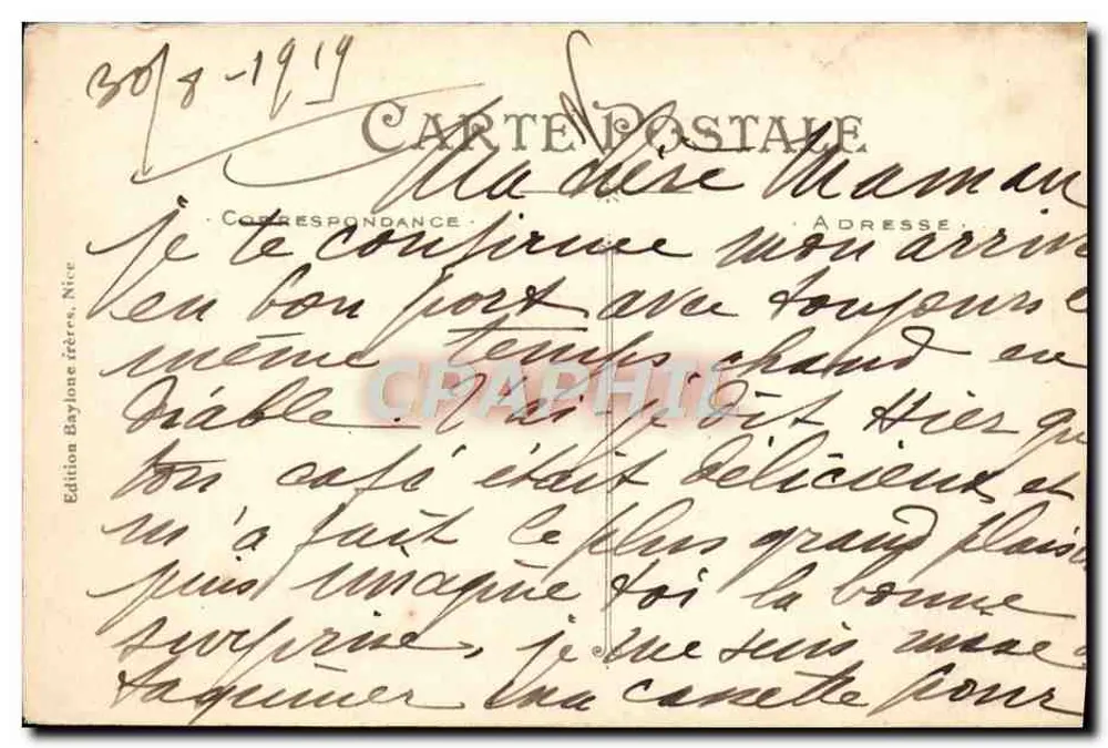 Nice - Quai dos Estados Unidos — B.F. — n°109 - Verso