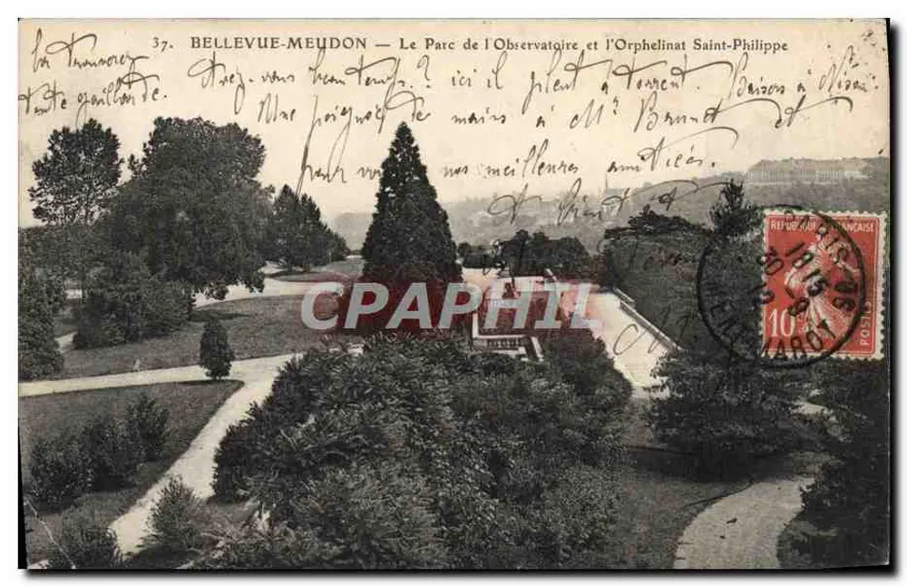 Bellevue-Meudon — Der Observatoriumspark und das Waisenhaus Saint-Philippe — Verlag nicht sichtbar, Nr. 37 - Vorderseite