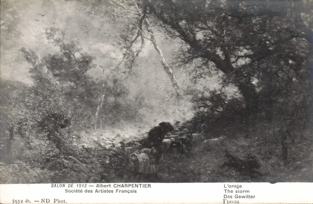 गरजता बादल — 1912 के सलॉन — फ्रांसीसी कलाकारों की सोसाइटी — अल्बर्ट चार्पेंटियर - आगे