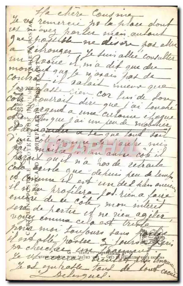 Familie im Salon — intime Szene — Salons de Paris, Léone Michaud, n° 6671 - Rückseite