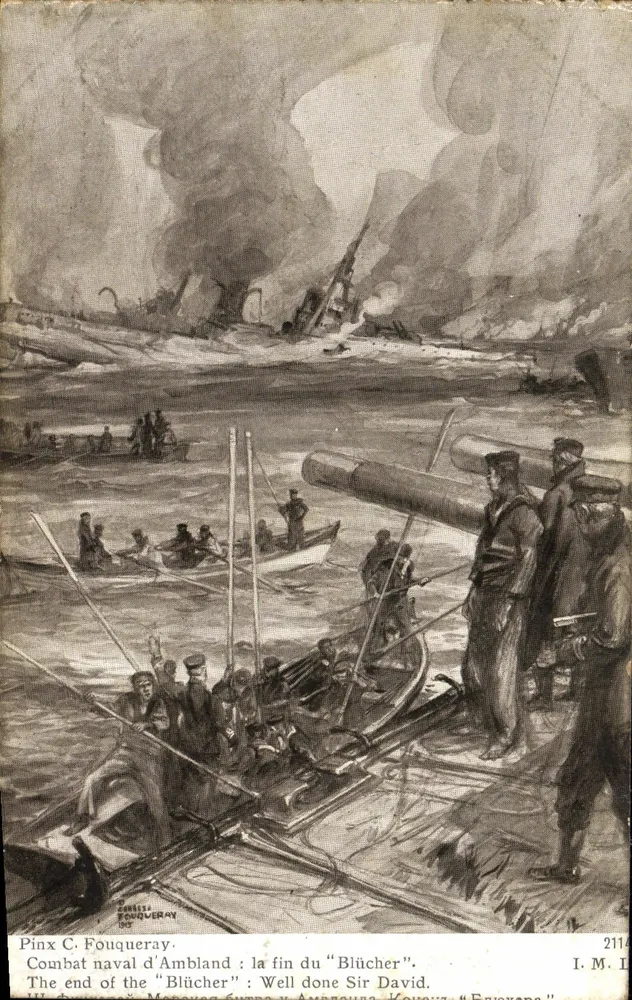 Seeschlacht von Amblet: das Ende des "Blücher" — Pinx C. Fouqueray — I.M.I. 2114 - Vorderseite
