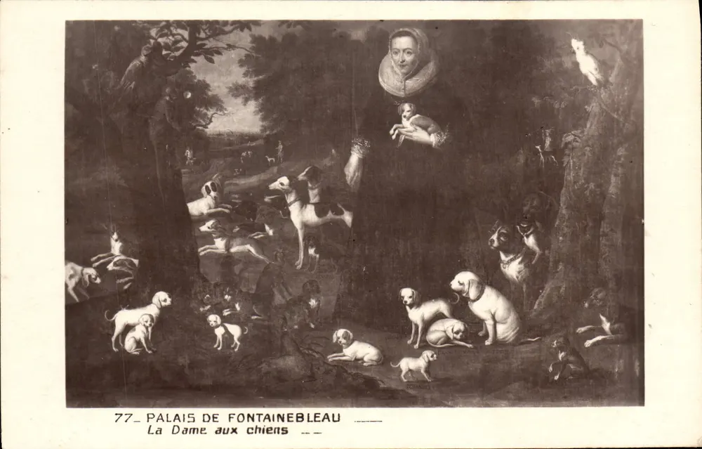 Schloss Fontainebleau — Die Dame mit den Hunden — Ausgabe der Nationalmuseen - Vorderseite