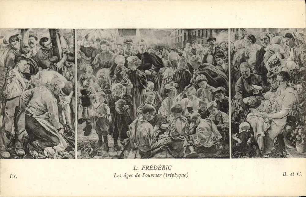 As fases da vida do operário (triptyque) — L. Frédéric — n° 19 - Frente
