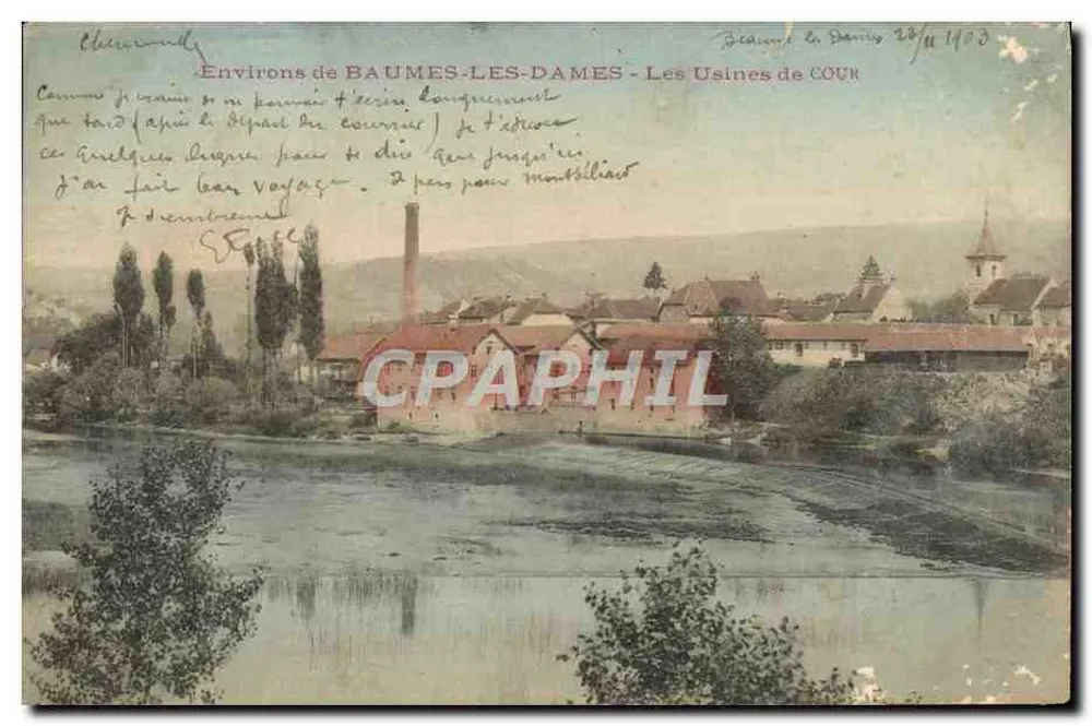 Environs de BAUMES-LES-DAMES — Les Usines de COUR — éditeur anonyme - Frente