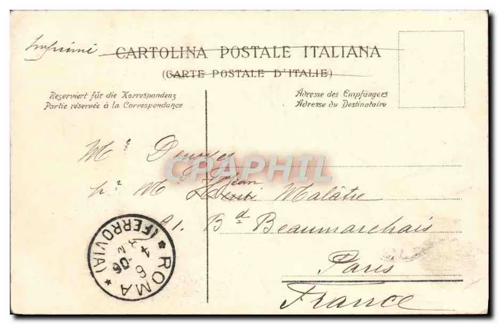 Roma - Monumento a Giuseppe Garibaldi sul Monte Gianicolo — Opera dello Scultore Gallori. Impression sur la carte. Serie II 40 - Rückseite