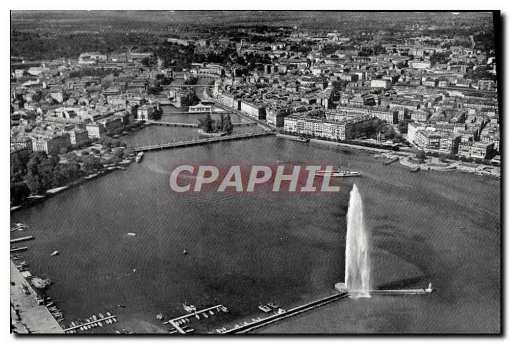 Ginevra. Vista aerea del porto — Festival Mozart 1956 — Edizioni Jaeger - Recto