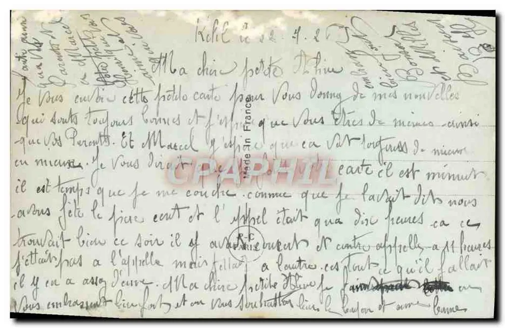 Liebendes Paar — Studio — PC Paris 1634 - Rückseite