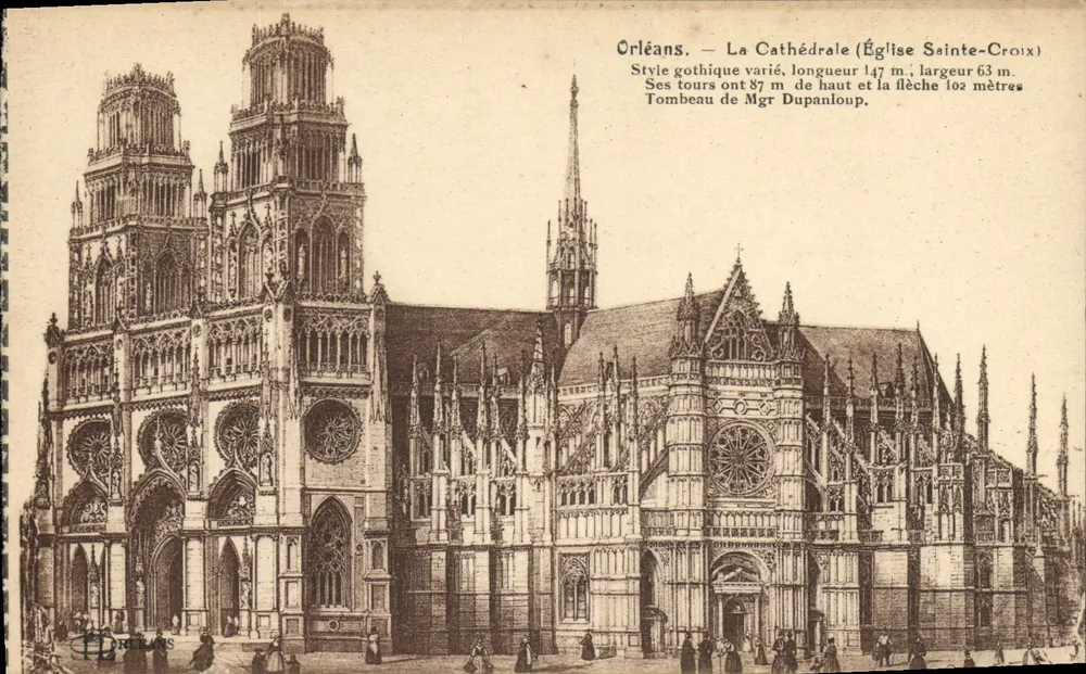 Orléans — A Catedral (Igreja de Santa Cruz) — L. Lenormand, Orléans - Frente