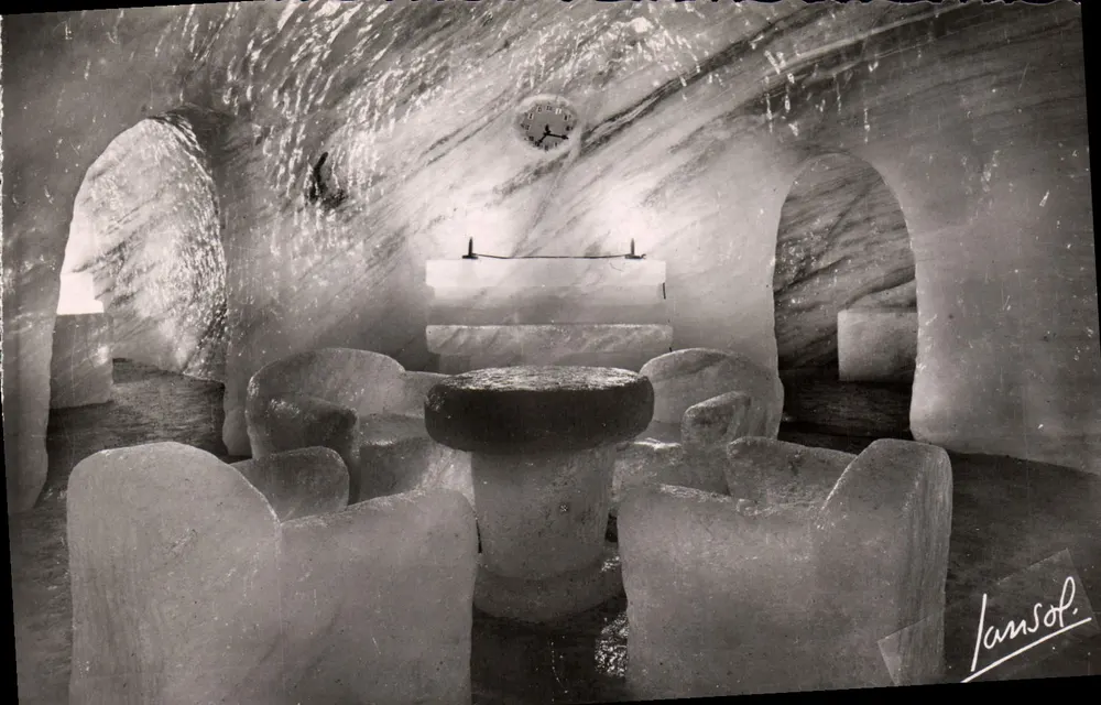 Chamonix - Montenvers (Höhe 1913 m.) — Die Grotte der Mer de Glace, Speisesaal — Jansol - Vorderseite