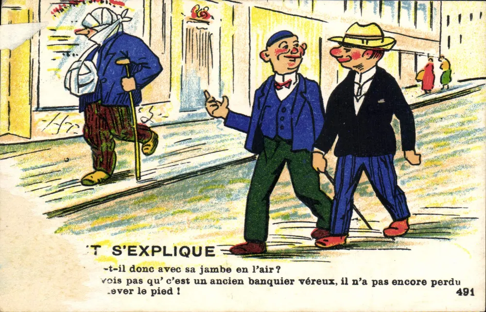 Marchand de journaux — scène de rue avec trois hommes — éditeur 'CARTES POSTALES' n°491 - Frente