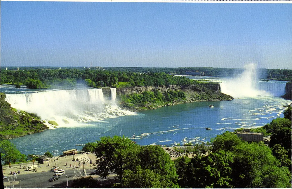 Cascata do Niagara — vista aérea — Royal Specialty Sales, Toronto, Canadá, n° M46-172 - Frente