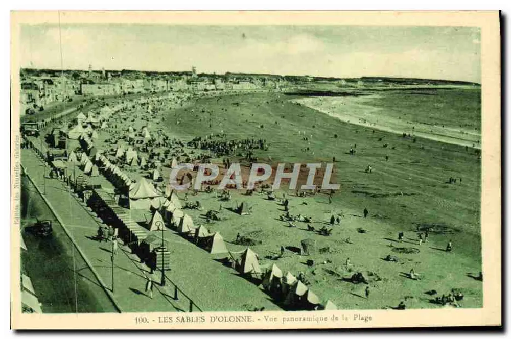 Les Sablifs d'Olonne — Panoramablick auf den Strand — Ausgabe der Nouvelles Galeries, Nr. 100 - Vorderseite