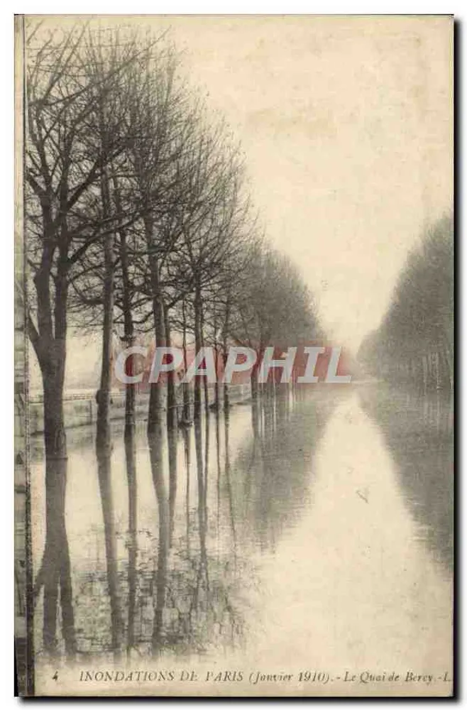 Überschwemmungen in Paris (Januar 1910) — Quai de Bercy — L. 4 - Vorderseite
