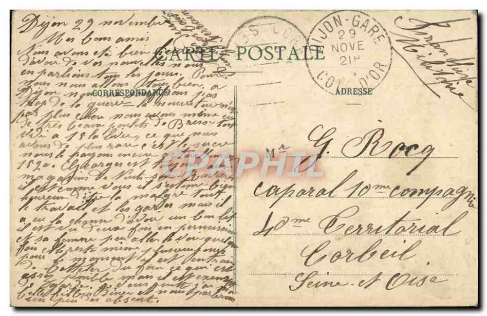 Dijon - Hotel de Vogüé — L. V., editor, n° 635 - Verso