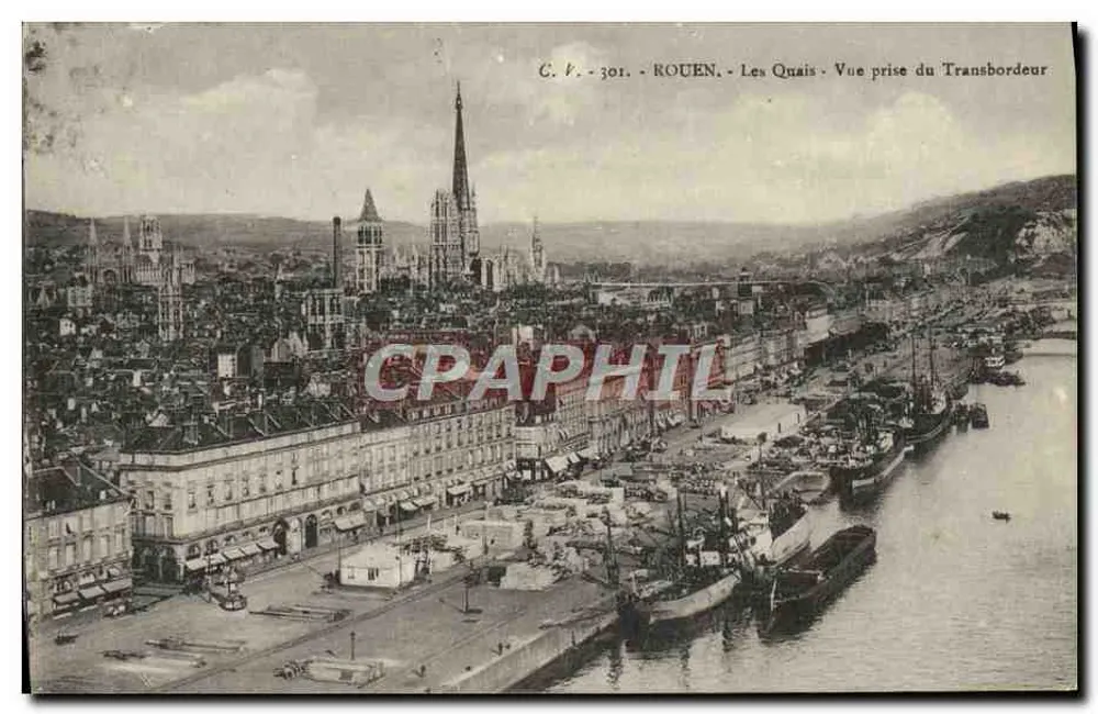 Rouen — Die Kais — Aufnahme vom Transbordeur — C.F. - 301 - Vorderseite