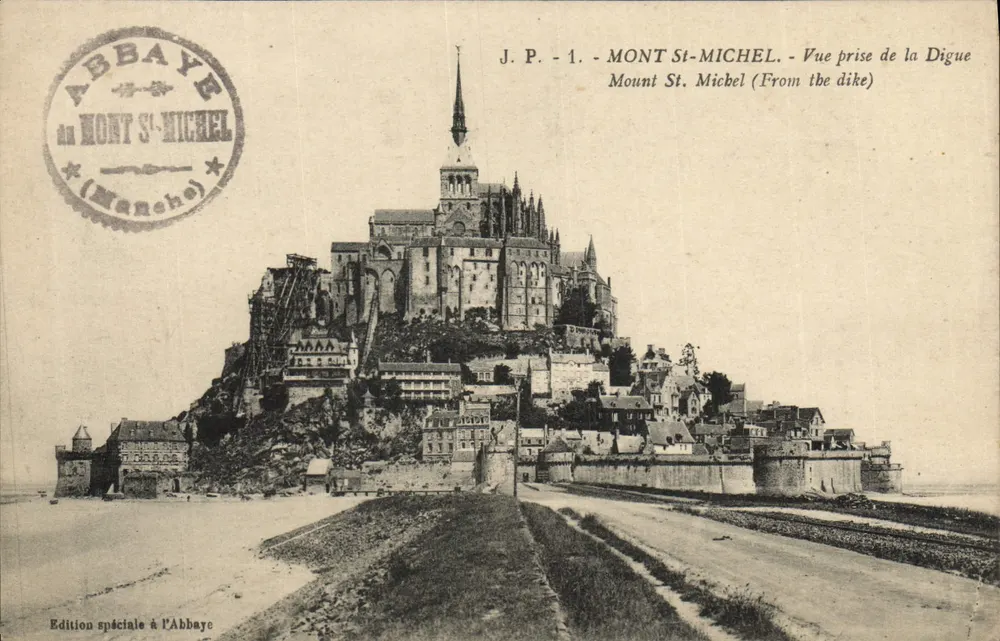 Mont Saint-Michel — Ansicht vom Deich — Sonderausgabe in der Abtei - Vorderseite