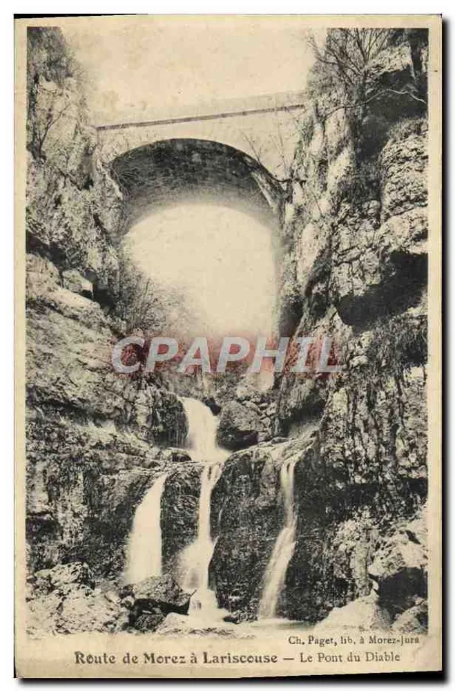 Route de Morez a Larisouse — El Puente del Diablo — Ch. Pagent, lib. en Morez-Jura - Anverso