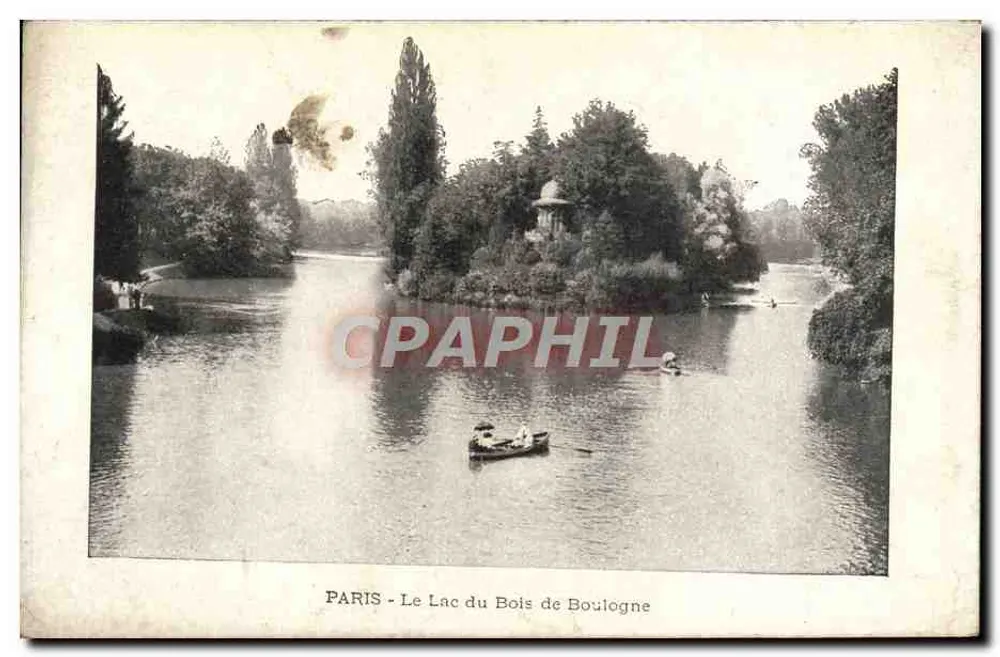 PARIS - See des Bois de Boulogne — Ansicht des Sees mit Boot — Verleger nicht sichtbar - Vorderseite