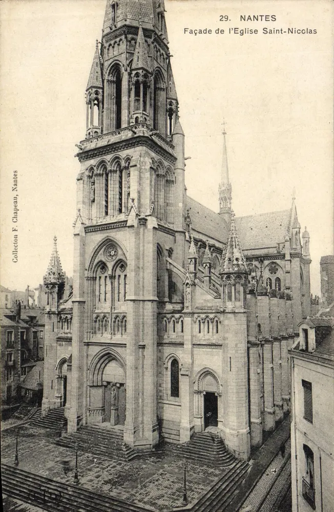 Nantes — Fachada da Igreja de São Nicolau — Coleção F. Chapeau, Nantes - Frente