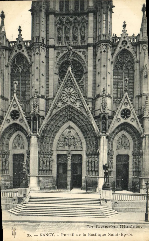 NANCY — Portal da Basílica de São Epvre — La Lorraine Illustrée, n°35 - Frente