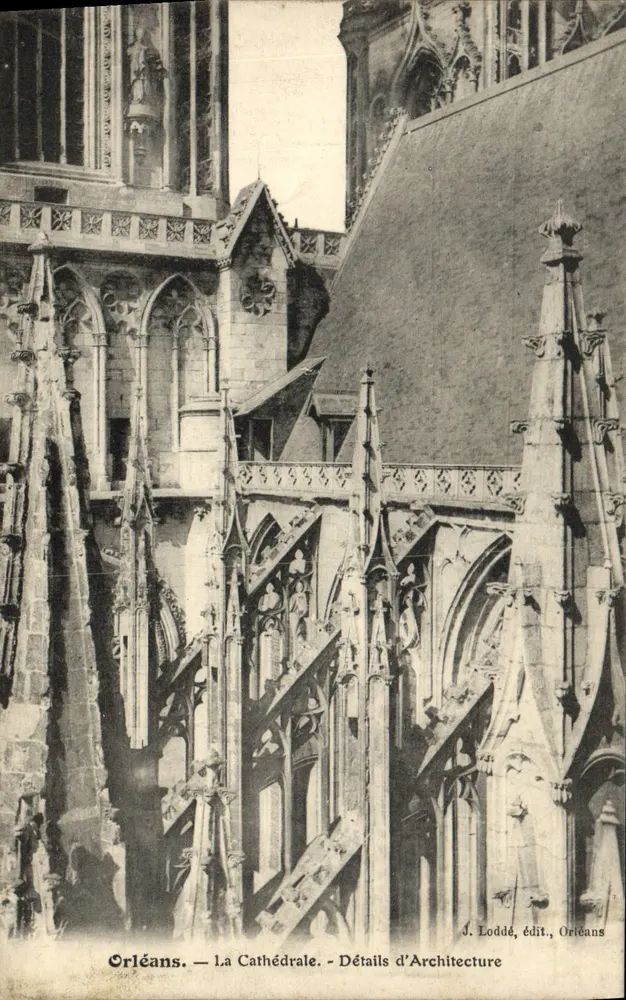 Orléans — A Catedral — Detalhes de Arquitetura — J. Loddé, editor, Orléans - Frente