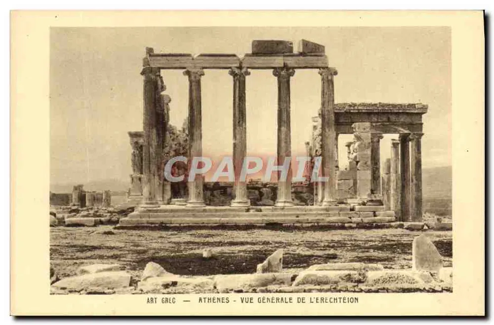 Athens — Allgemeiner Blick auf das Erechtheion — Braun & Cie, Paris - Vorderseite