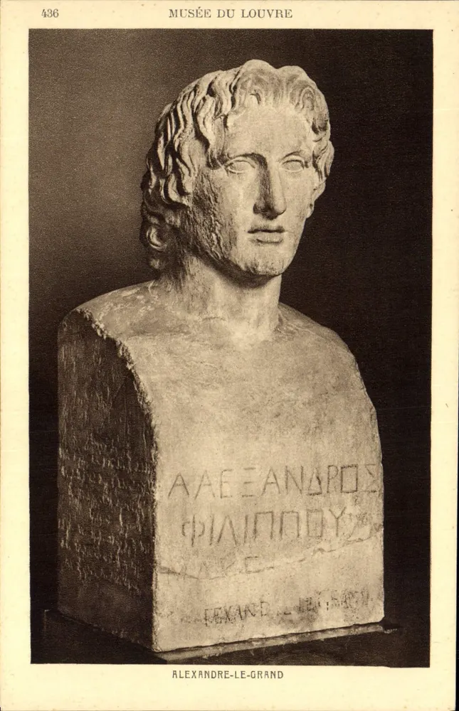 Busto de Alexandre, o Grande — Museu do Louvre — editor Braun & Cie, Paris - Frente