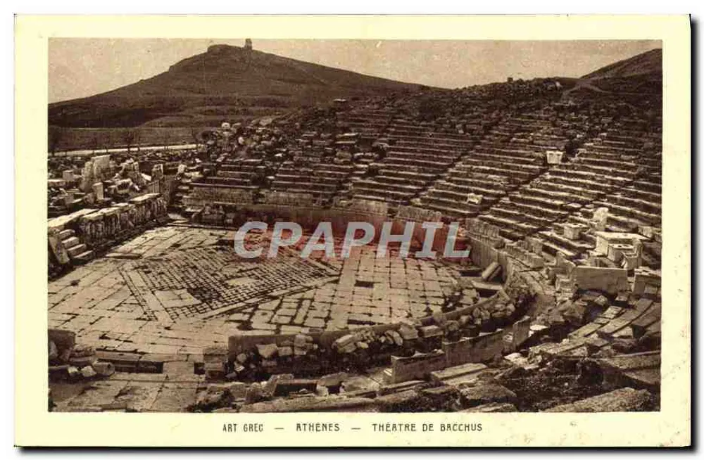 Athènes — Théâtre de Bacchus — éditeur BRAUN & Cie, Imp.-Edit. Paris (France) - Vorderseite
