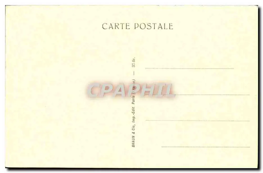 O Rei Seti I serrando a mão de Hator — Arte Egípcia — Museu do Louvre — Braun & Cie, Paris - Verso