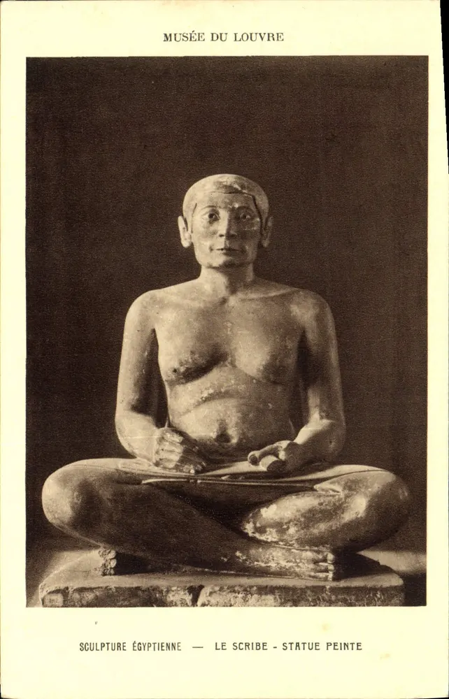 Musée du Louvre — Sculpture égyptienne : le scribe, statue peinte — éditeur BRAUN & Cie, Imp.-Edit. (France) - Frente