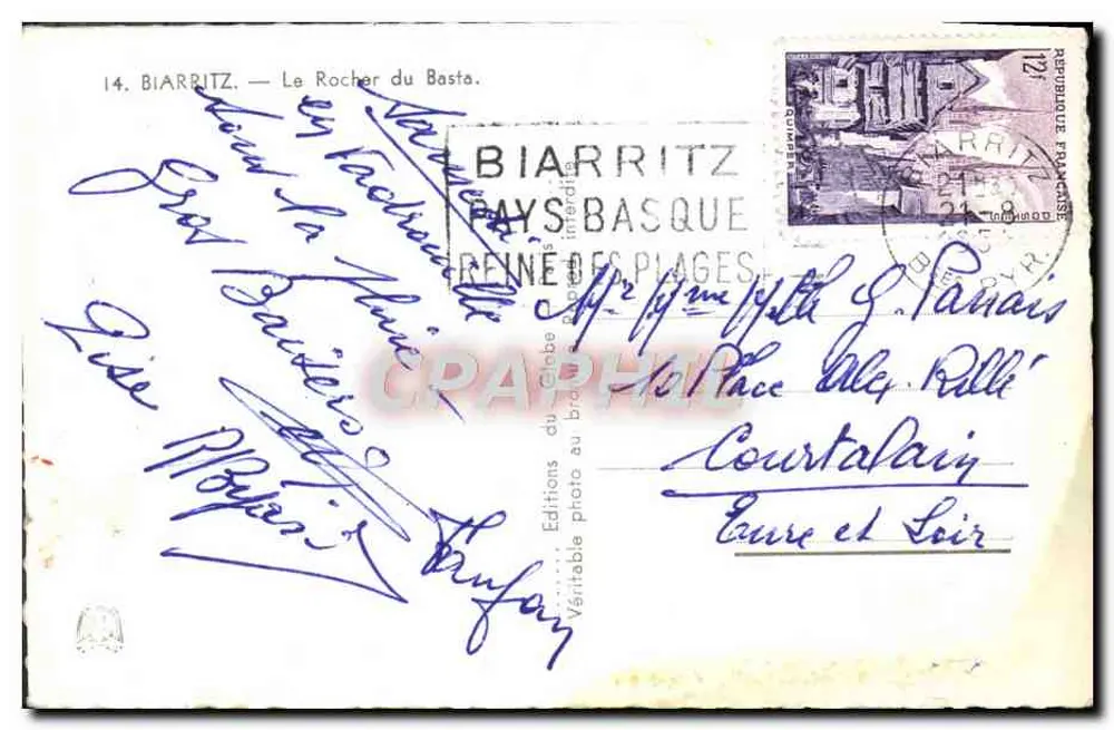 Biarritz — O Rocher du Basta — Edições fotográficas à beira das praias - Verso