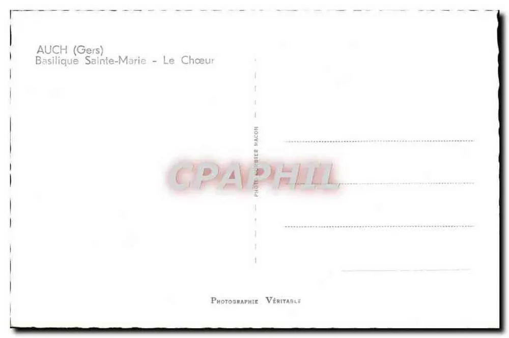 Auch (Gers) - Basílica de Santa Maria - O Coro — Fotografia Verdadeira, editada por Fotógrafo Mason - Verso