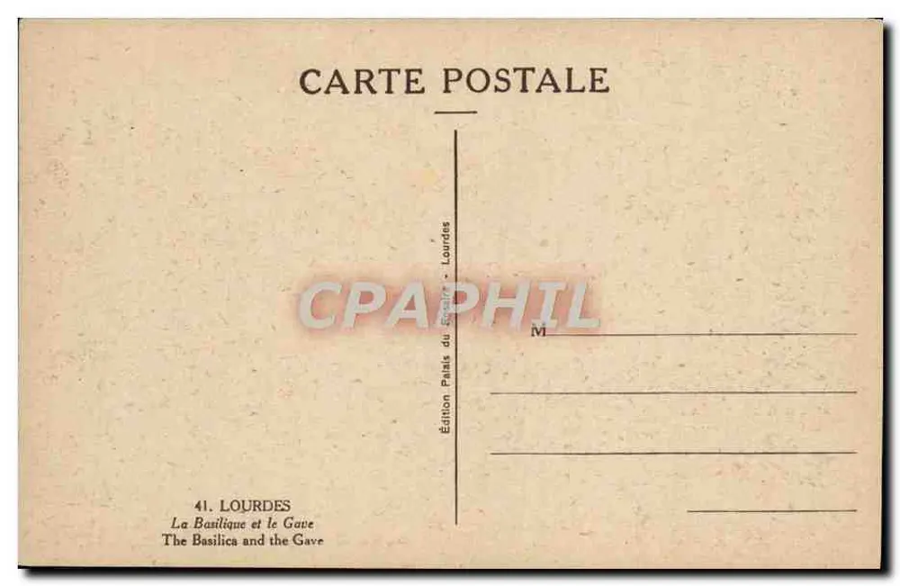 Lourdes — La Basilica e il Gave — Edizione Palais du Gave - Verso