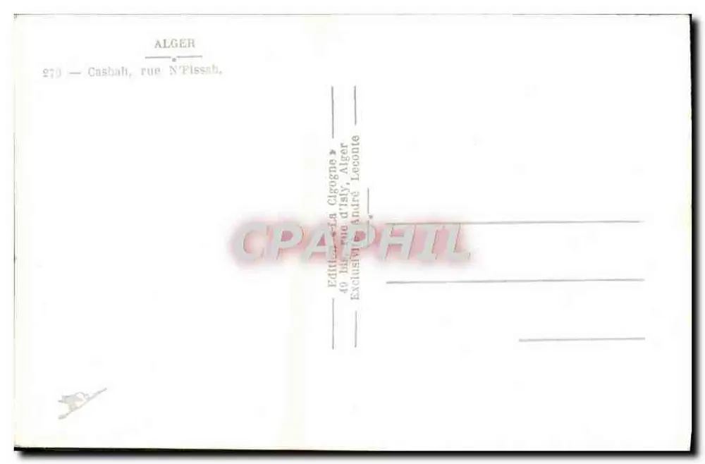 Argélia — Rue N'Flssah — Editor La Cigogne - Verso