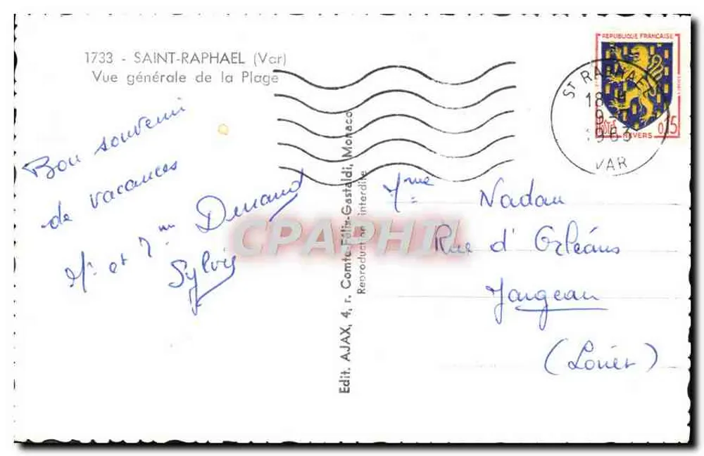 सेंट-राफाएल — प्लेज की सामान्य दृश्य — एडिट. AJAX, संख्या 1733 - पीछे