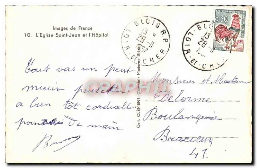 Blois — Ansicht der Kirche Saint-Jean und des Hospitals — Images de France, n°10 - Rückseite