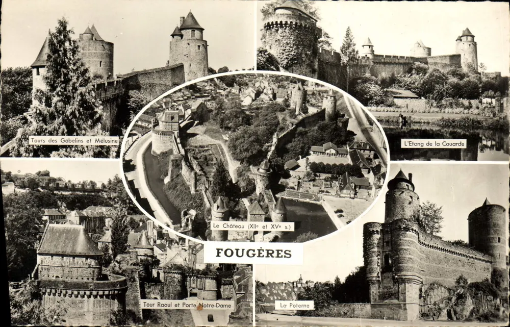 Fougères — Schloss (13. und 15. Jahrhundert) — Türme der Gobelins, Mélu sine, La Poterne, L'Étang de la Couarde — Éditions Gaby - Vorderseite