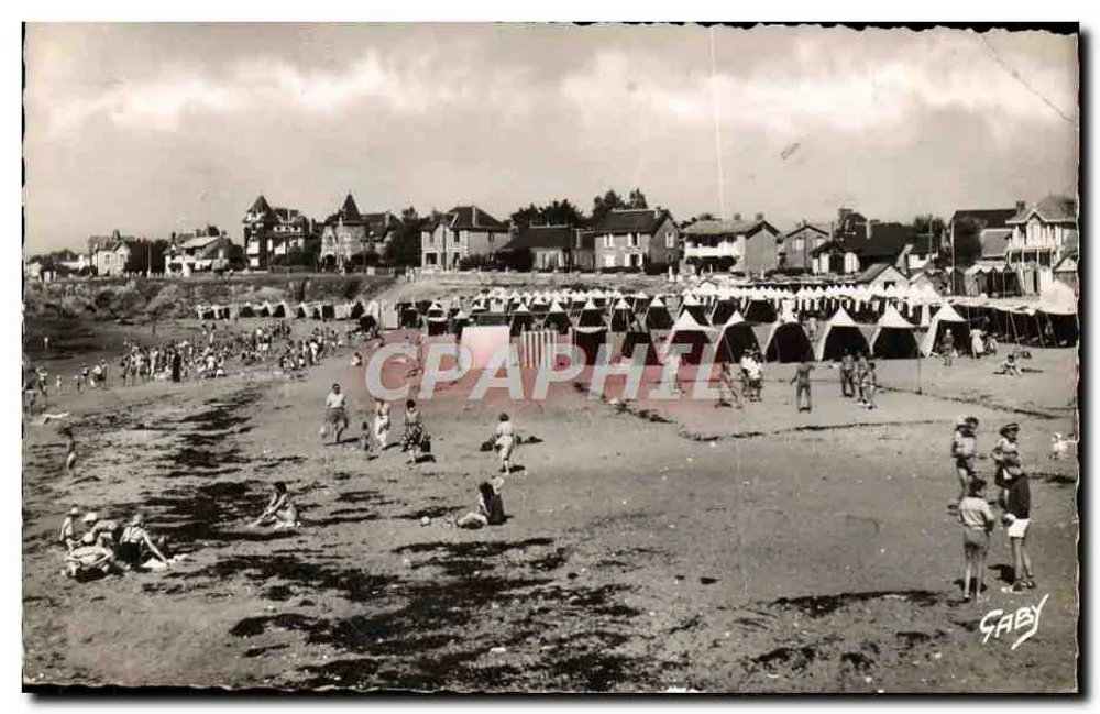 Croix-de-Vie (Vendée) — Praia animada com tendas — Edições Gaby - Frente