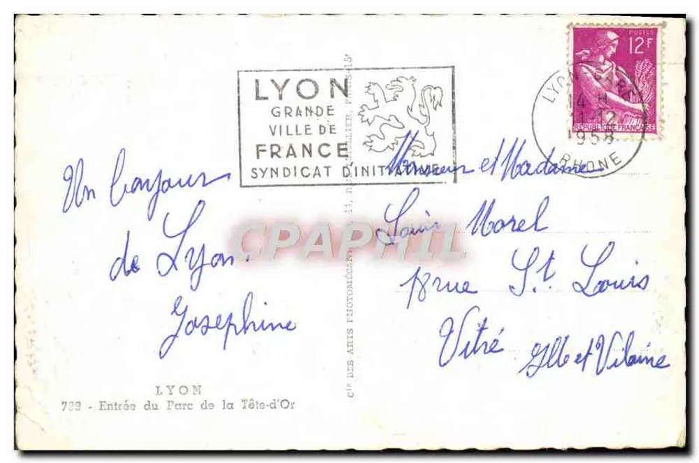 Entrée du Parc de la Tête-d'Or — Lyon — éditeur Cap - Verso