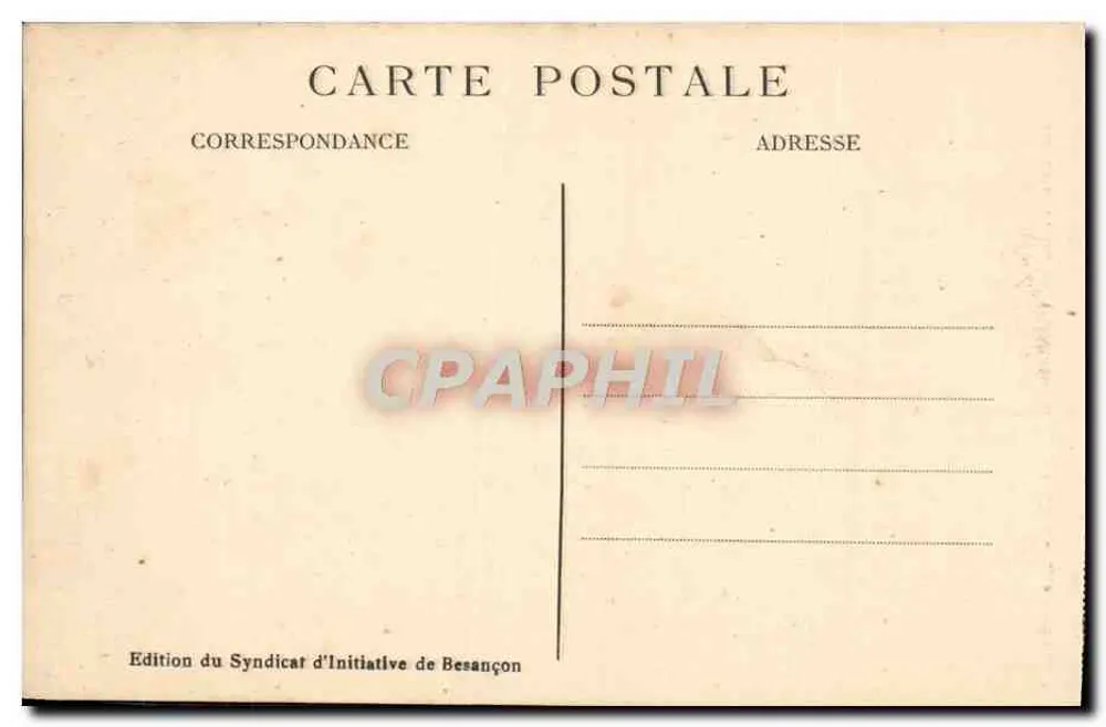 Besançon-les-Bains — Pont Battant und Église de la Madeleine — Ausgabe durch den Besançon Initiative Syndicate - Rückseite