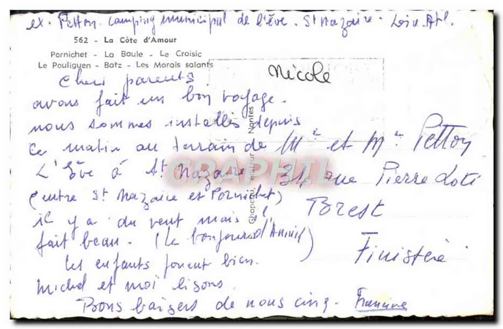 La Côte d'Amour — Panoramablick und Hafen — Verlag nicht sichtbar - Rückseite