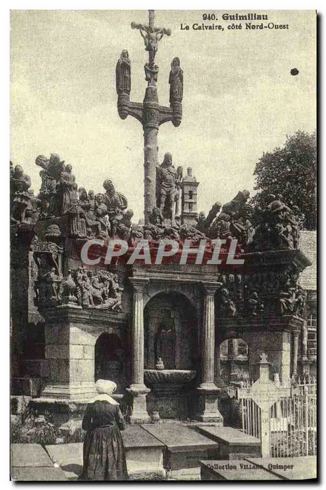 Guimiliau — Der Calvary, Nord-West-Seite — Sammlung Villars, Quimper - Vorderseite