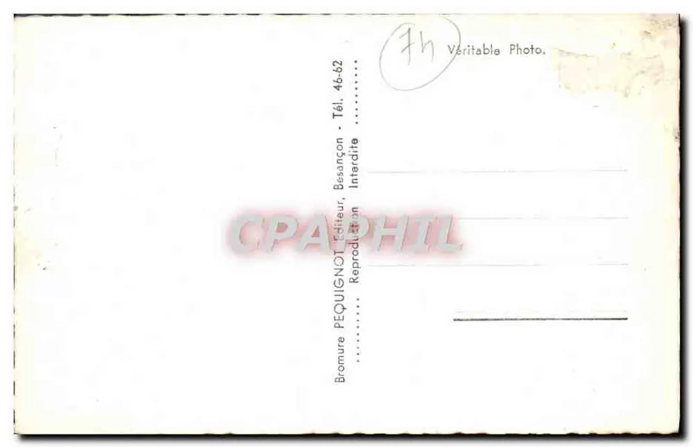 Fonte da Loue — Franche-Comté — Déqui, n° 279 - Verso