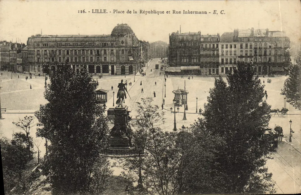 Lille - Place de la République und Rue Inkermann — E. C. Nr. 116 - Vorderseite